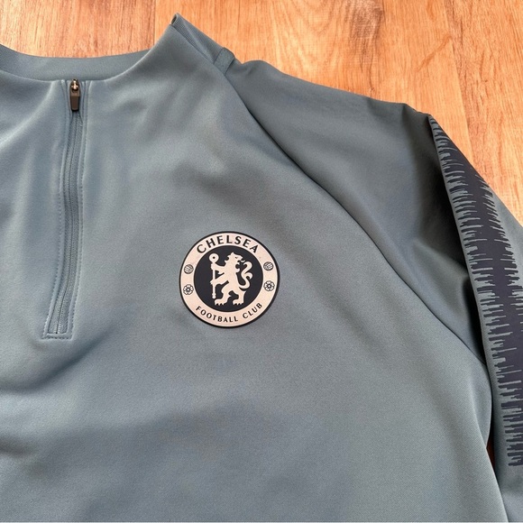 Chelsea Football Club Nike Dry Fit Training 1/4 Zip Celestial Teal Size Large - Picture 7 of 7